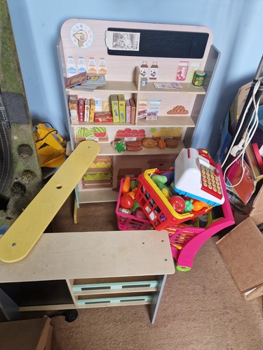 Kids play shop with - kids,