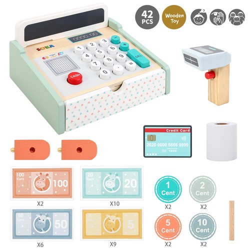 Wooden cash register toy - register, kids