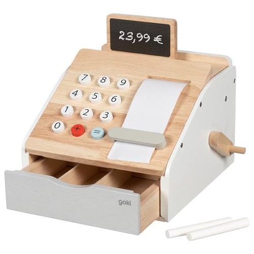 Wooden shop cash register toy - wooden,
